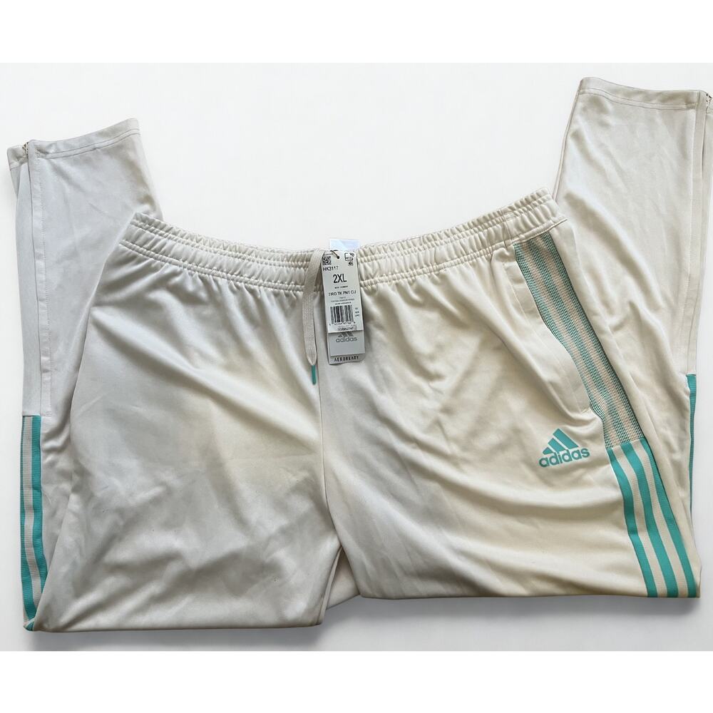 Adidas men 2XL wonder white TIRO soccer pants new with tag